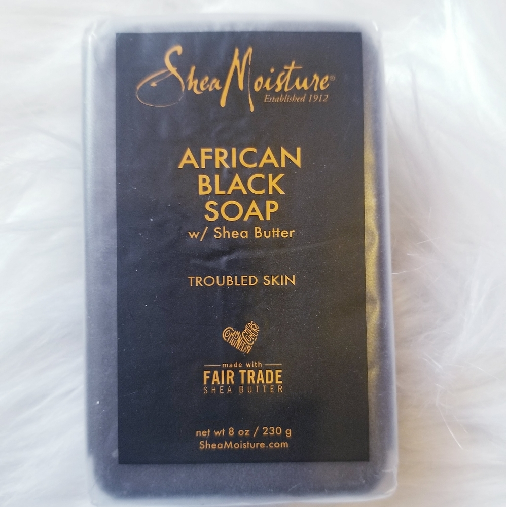 Shea moisture African black soap bar w shea butter new